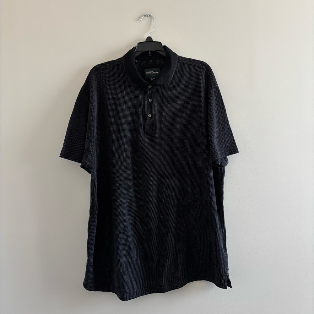 Rodd & Gunn Polo Shirt Sports Fit Black White Short Sleeve Mens 3XL Preppy Golf